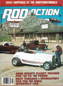 ROD ACTION 1985 AUG - UPHOLSTERY, '33 PLYMOUTH 5 WIN, '32 FORD PU, '34 ROADSTER
